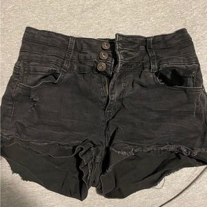 High waisted black shorts